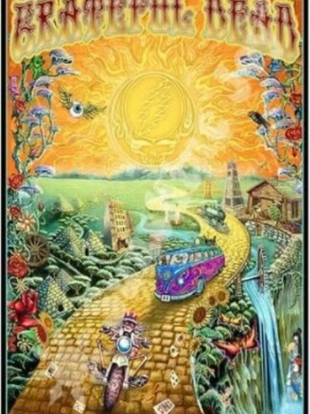 Grateful Dead Golden Road Tapestry by Mike DuBois ~ 30” x 45” ~ Brand New!